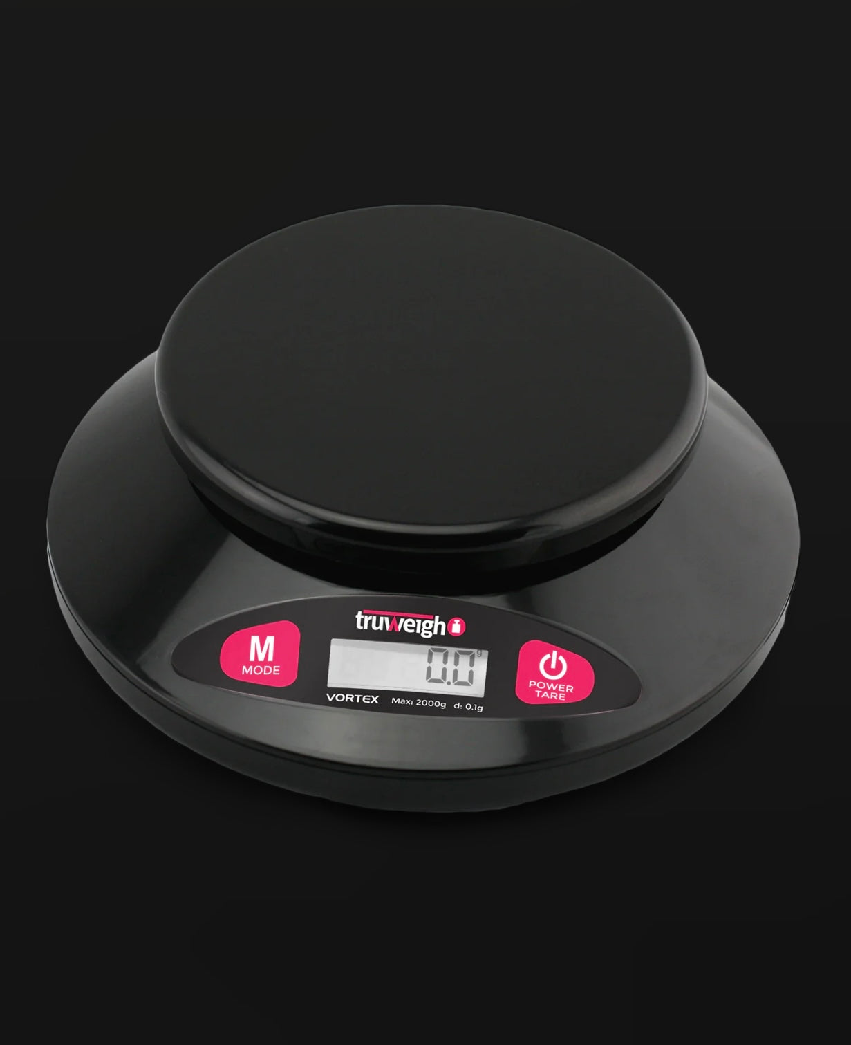 TRUWEIGH VORTEX DIGITAL BOWL SCALE 2000G X 0.1G - BLACK