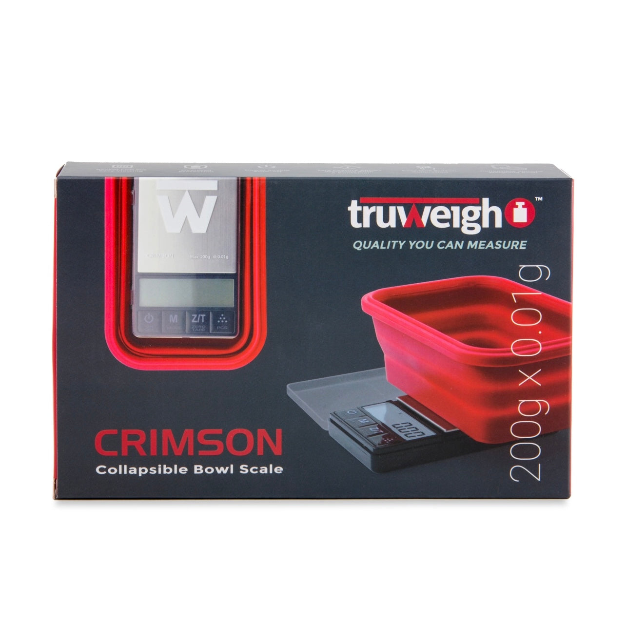 TRUWEIGH CRIMSON COLLAPSIBLE BOWL 200G X 0.01G - BLACK / RED BOWL