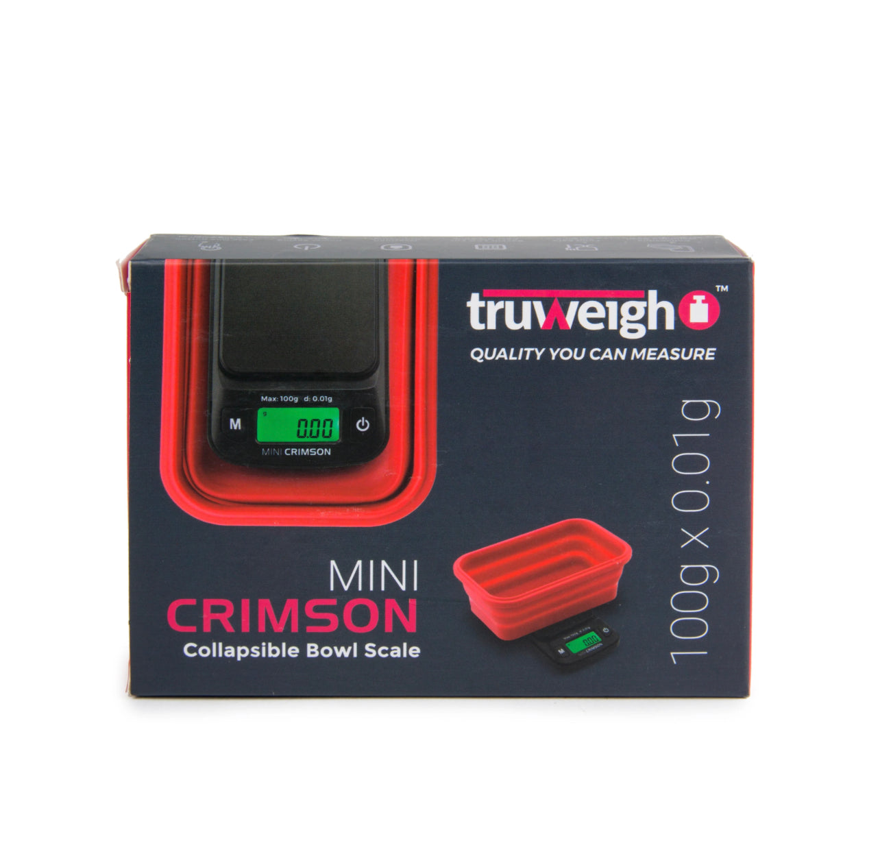 TRUWEIGH MINI CRIMSON SCALE COLLAPSIBLE BOWL - 100G X 0.01G